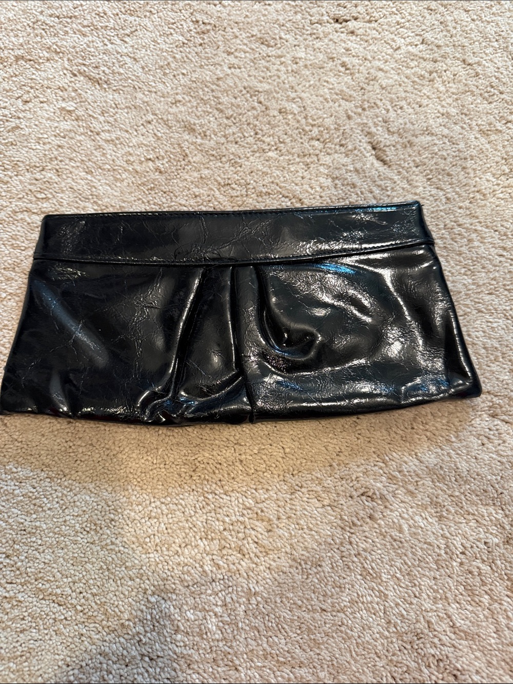 Black Faux Leather Clutch